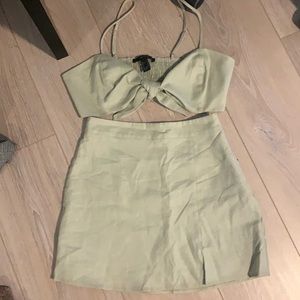 Mint green Forever21 two piece set